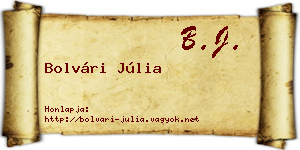 Bolvári Júlia névjegykártya